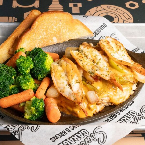 SMOTHERED QUESO CHICKEN & SHRIMP SKILLET