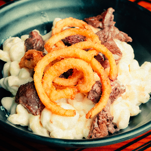 STEAK BITES MAC & CHEESE