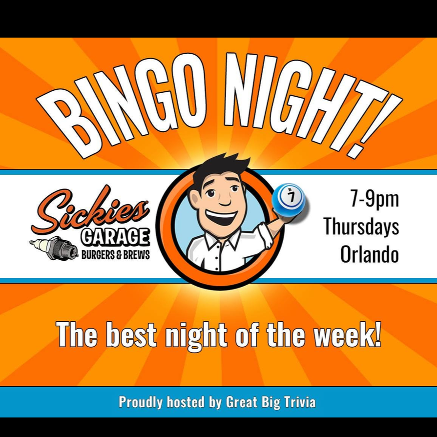 Grab your cards, bring your crew and settle in for a fun night of Bingo, burgers and brews at Sickies.